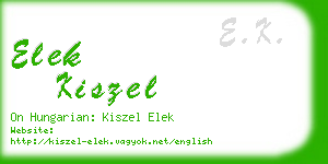 elek kiszel business card